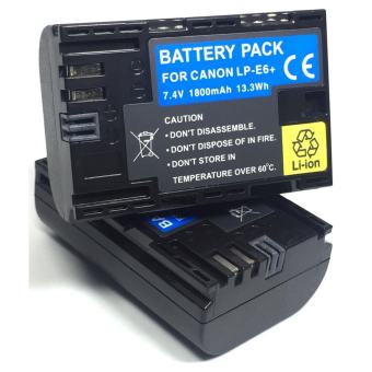 (แพ็คคู่2ชิ้น) แบตเตอรี่กล้อง รหัสแบต LP-E6,LPE6 1800mAh แบตกล้องแคนนอนfor canon EOS 5D MK III 5D MK II 6D 7D 70D 60D(black)