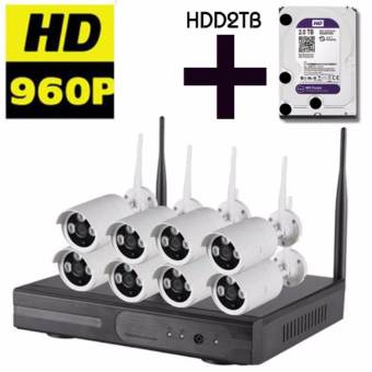 Arexit กล้องวงจรปิด 960P Wireless WIFI IP Camera NVR Kit CCTV 8CH พร้อมHDD2TB