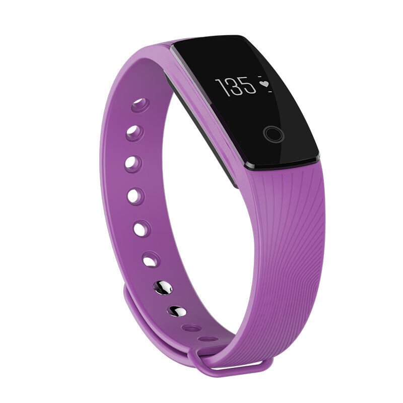 บลูทูธ 4.0 กำไลข้อมืออัจฉริยะสายรัดข้อมือฟิตเนสสำหรับ Android iOS (สีม่วง)
