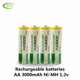 BTY ถ่านชาร์จ AA 3000 mAh NIMH Rechargeable Battery 4 ก้อน