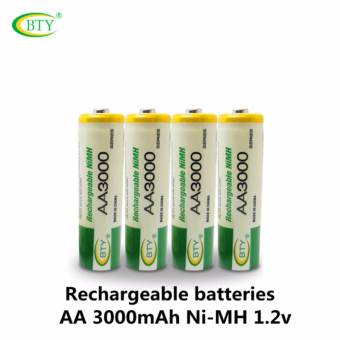 BTY ถ่านชาร์จ AA 3000 mAh NIMH Rechargeable Battery 4 ก้อน