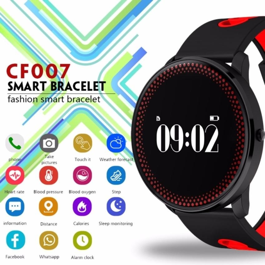 CF007 คู่ข้อมือตรวจวัดอัตราการเต้นของหัวใจนาฬิกาสมาร์ทเครื่องวัดความดันโลหิตสมาร์ทบลูทูธบลูทูธสร้อยข้อมือกันน้ำฟิตเนสติดตาม - นานาชาติ