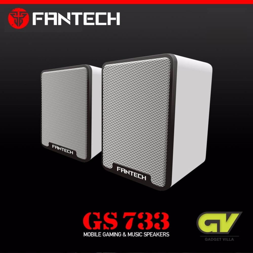 FANTECH Gaming Speaker Stereo ลำโพงเกมมิ่ง สเตริโอ 2.1 ระบบเสียง 360 Surround Bass Membrane ลำโพง เกมส์ พร้อมสายปรับระดับเสียง รุ่น GS733 (สีดำ)