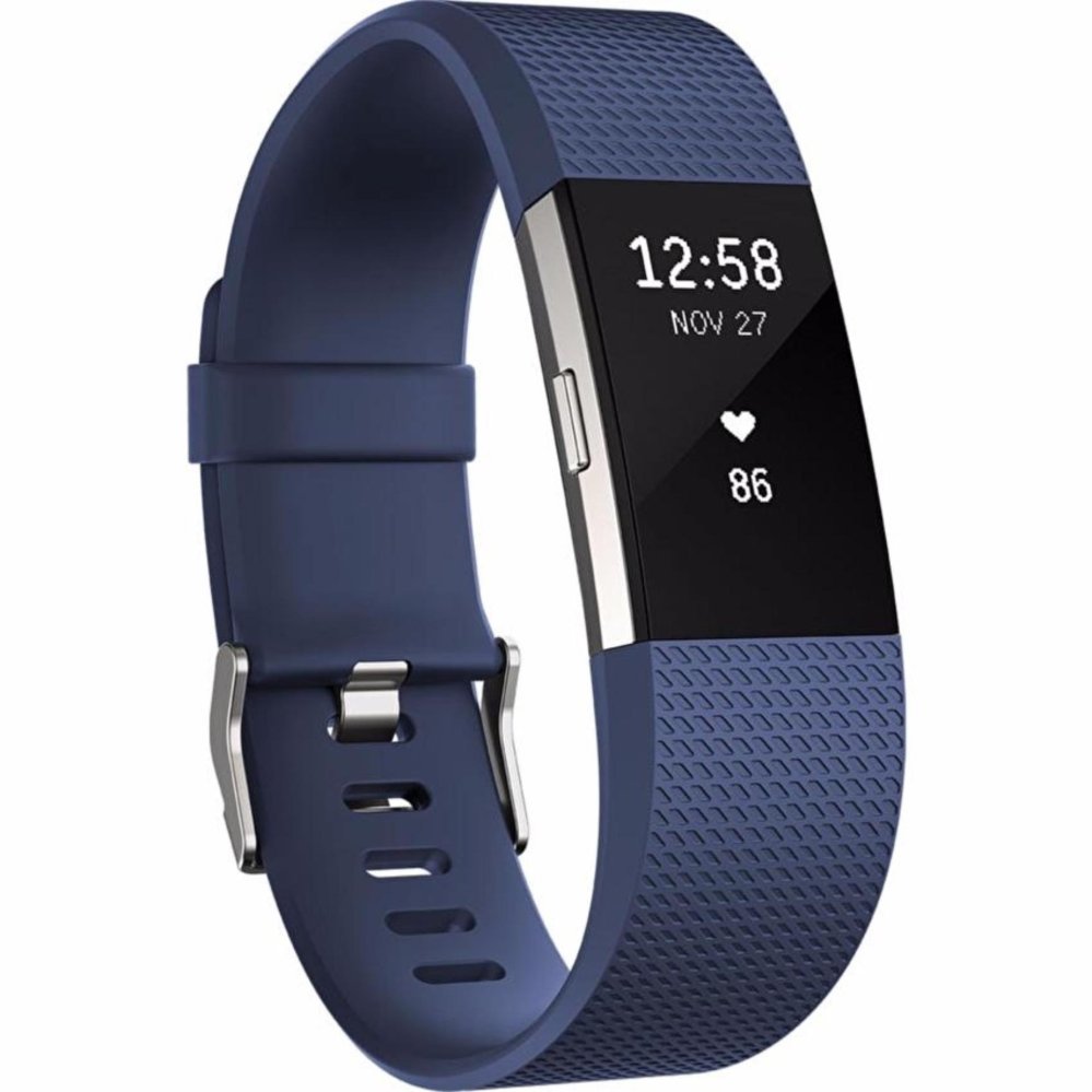Fitbit Charge 2 Heart Rate Small Blue silver รับประกัน1ปี รับประกันศูยน์ไทย