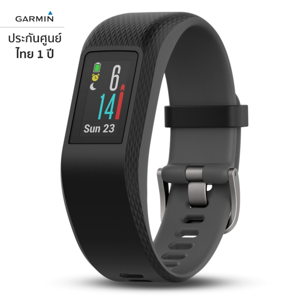 Garmin Vivosport (สีดำ-เทา) ขนาด L สายรัดข้อมือ GPS ออกกำลังกายและฟิตเนส วัดอัตราการเต้นหัวใจที่ข้อมือ Garmin Vivosport (สีดำ-เทา) ขนาด L สายรัดข้อมือ GPS ออกกำลังกายและฟิตเนส วัดอัตราการเต้นหัวใจที่ข้อมือ