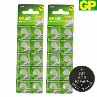 GP ถ่านกระดุม รุ่น LR44 / A76 / AG13 / 357 / LR1154 (สำหรับเครื่องช่วยฟัง รุ่น 801A 801B 801E)(2 แพ็ค 20 ก้อน)