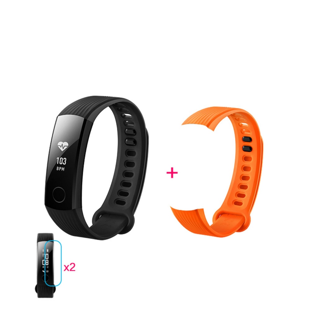 Huawei Honor สร้อยข้อมือสมาร์ท 3-สีส้ม (2 * สติกเกอร์หน้าจอ 1 * เปลี่ยน
Band)