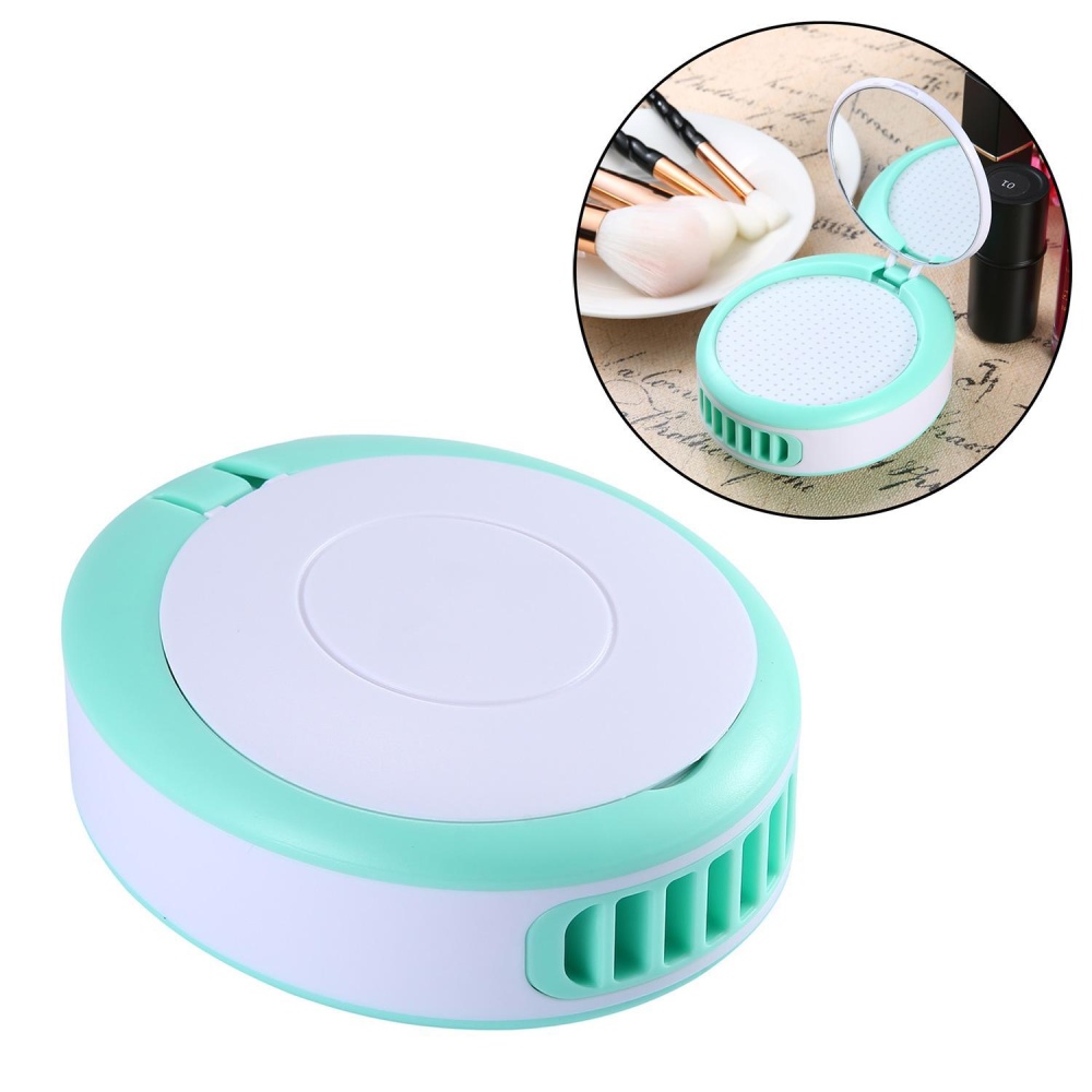jingot Summer Cooler Mini Portable Usb Fan Handheld Bladeless Fan With Makeup Mirror(Light Green) - intl