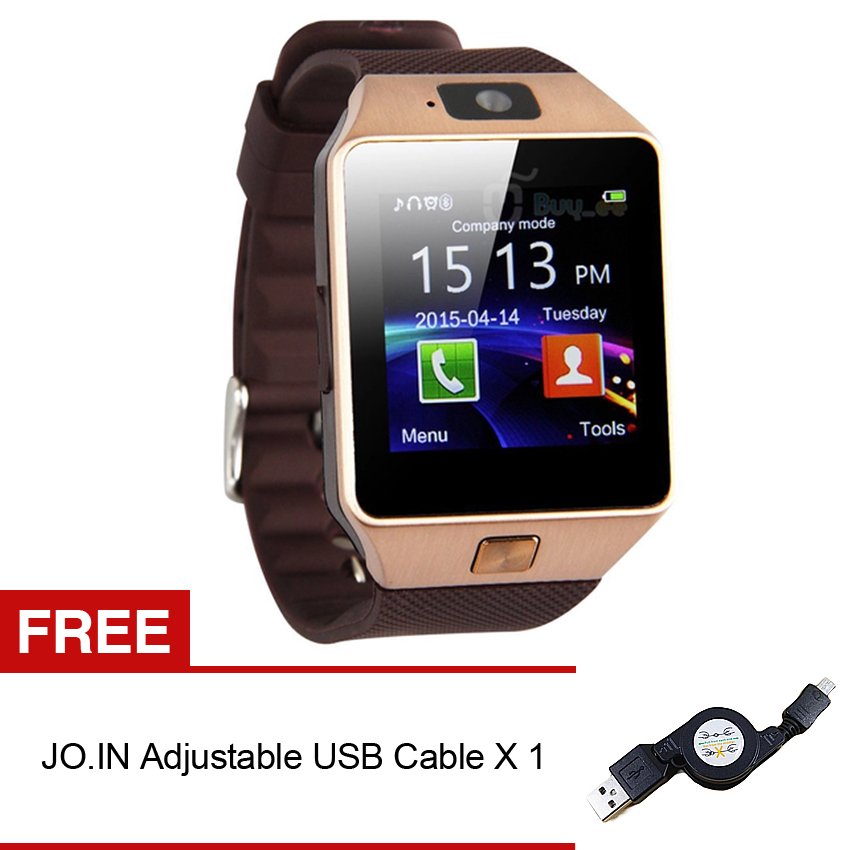 JO. In Bluetooth DZ09 Android Call Reminder สมาร์ทวอท์ช (ทอง) + ฟรี USB ปรับได้สาย