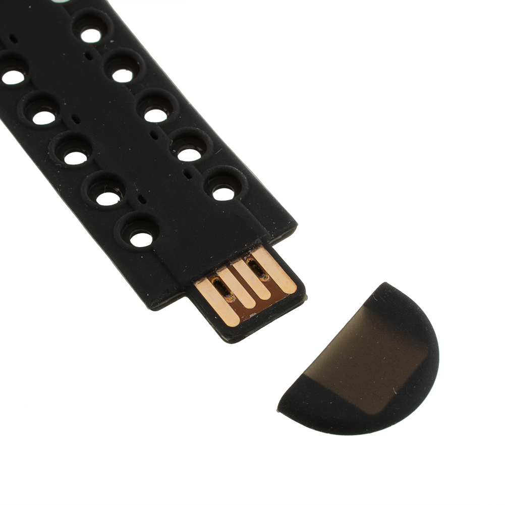 Moonar แฟชั่น W2 สามารถชาร์จไฟได้ 3D นำ Pedometer ยูเอสบีสปอร์ตสมาร์ทสายรัดข้อมือกำไลข้อมือ (สีดำ)
