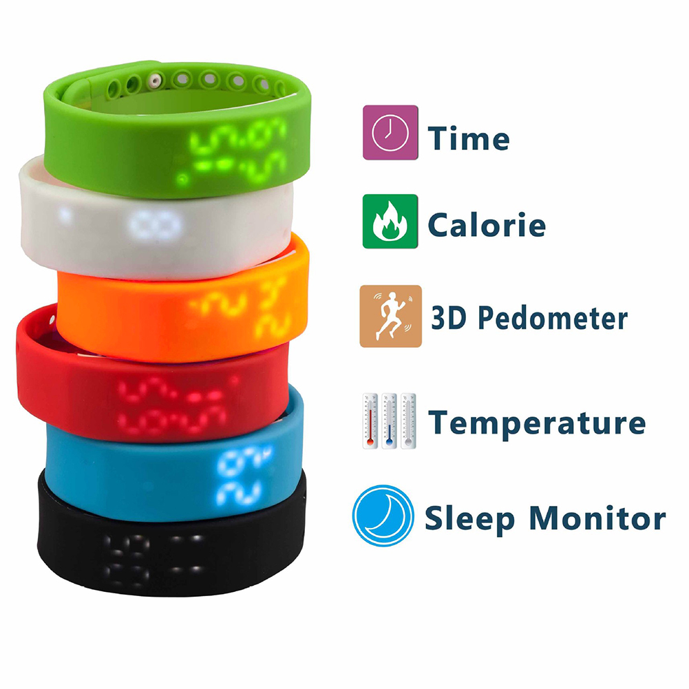 Moonar แฟชั่น W2 แบบชาร์จได้ยั่งยืน 3D LED
สร้อยข้อมือสายรัดข้อมือกีฬาเครื่องวัดระยะทางเดินผ่านนาฬิกากำไลเก๋
(ขาว)