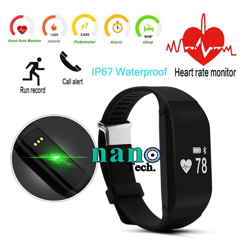 Nanotech สมาร์ทวอทHeart Rate Monitor บลูทูธออกกำลังกายติดตามสายรัดข้อมือสำหรับ IOS Android - สีดำ Nanotech สมาร์ทวอทHeart Rate Monitor บลูทูธออกกำลังกายติดตามสายรัดข้อมือสำหรับ IOS Android - สีดำ