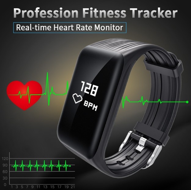 ใหม่ออกกำลังกาย K1 สมาร์ทสร้อยข้อมือหัวใจอัตราการตรวจสอบลงวินาทีชาร์จ 2 ชั่วโมงใช้ 1 สัปดาห์นาฬิกากันน้ำ - นานาชาติ