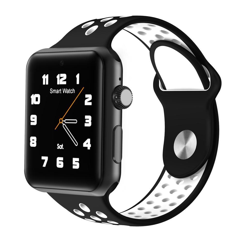 NiceEshop LF07 พลัสบลูทูธ Kwadrat สมาร์ทนาฬิกานาฬิกา Reloj สนับสนุนซิมการ์ด MTK2502 SYNC Notifier นาฬิกาอัจฉริยะสำหรับ IPhone แอนดรอยด์โทรศัพท์ (สีดำ + สีเทา) - นานาชาติ