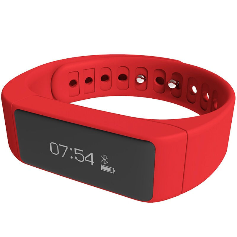 ติดตามการนอนเครื่องวัดจังหวะก้าว IP67 บลูทูธ 4.0 Tracker กิจกรรมสมาร์ทแบนด์ (สีแดง)