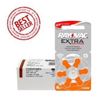 ถ่านนาฬิกา ถ่านกระดุม rayovac A13 ถ่านเครื่องฟังเสียง (x6 เม็ด)