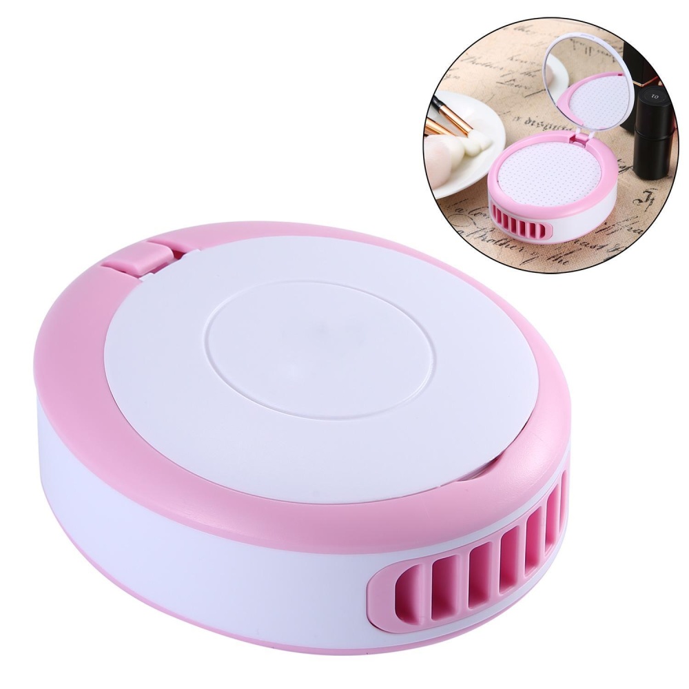 senmei Summer Cooler Mini Portable Usb Fan Handheld Bladeless Fan With Makeup Mirror(Pink) - intl