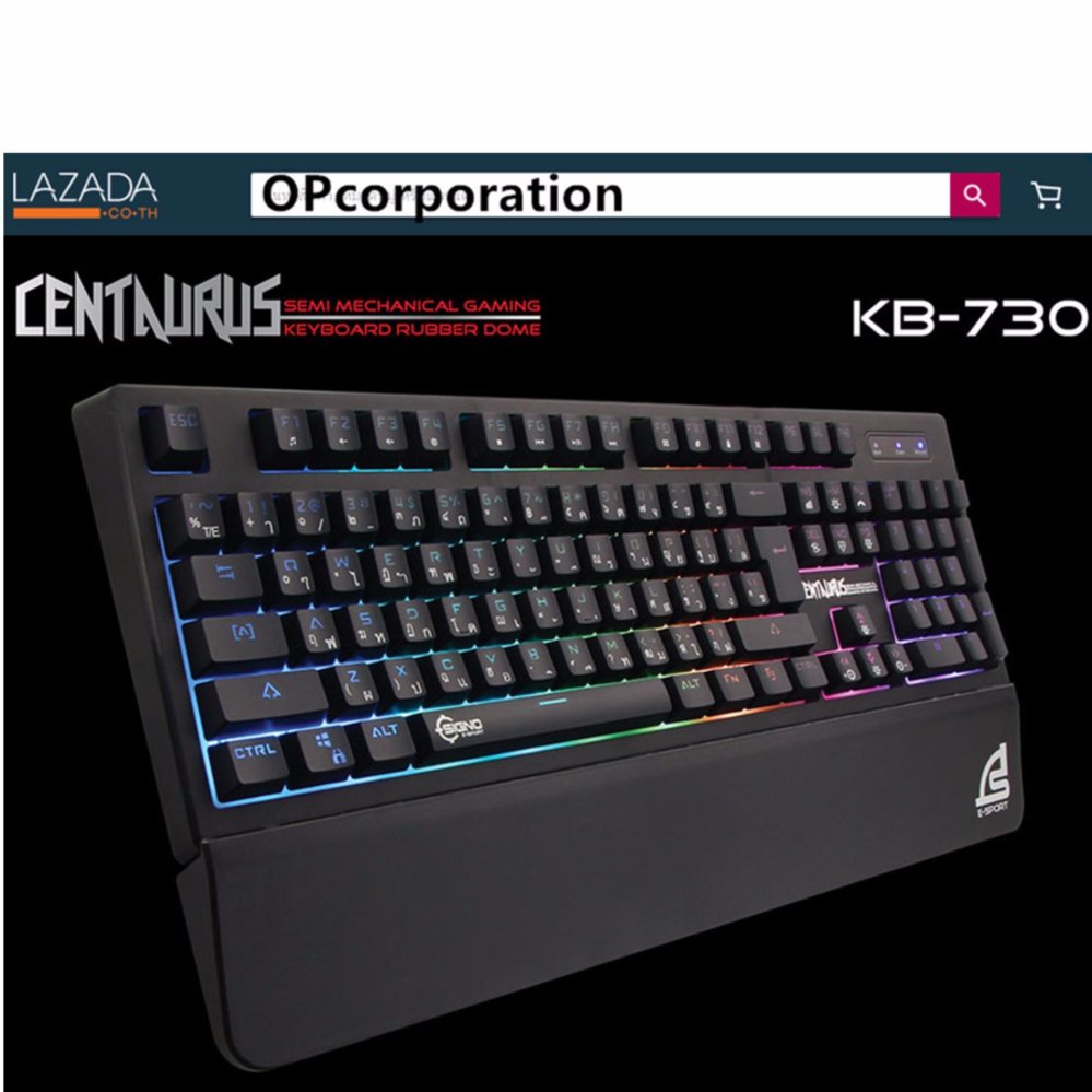 SIGNO E-Sport KB-730 คีย์บอร์ดสำหรับเกม CENTAURUS by ESPORTMART Semi-Mechanical Gaming Keyboard