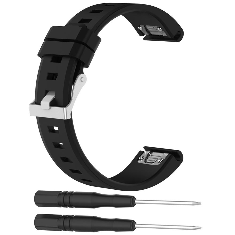 เปลี่ยนสายรัดนาฬิกาซิลิโคนอ่อนสำหรับ Garmin Fenix 5/935 ติดตามออกกำลังกาย (สีดำ) - สนามบินนานาชาติ เปลี่ยนสายรัดนาฬิกาซิลิโคนอ่อนสำหรับ Garmin Fenix 5/935 ติดตามออกกำลังกาย (สีดำ) - สนามบินนานาชาติ