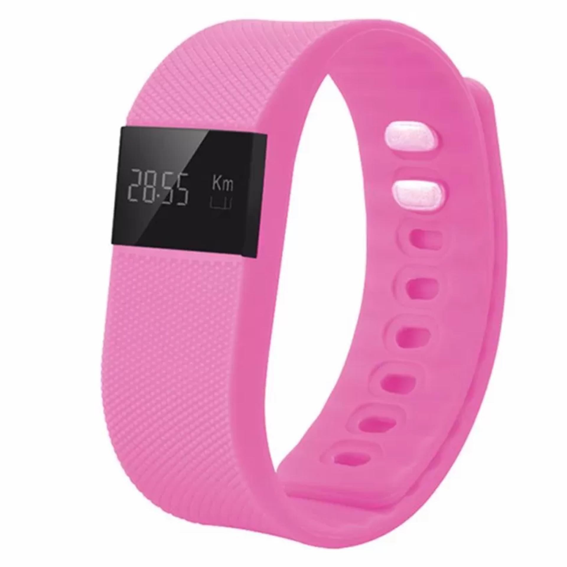 TF ใหม่ TW64 สร้อยข้อมือสุขภาพสมาร์ทบลูทูธสายรัด Pedometer Reloj Inteligente การตรวจสอบการนอนหลับติดตามออกกำลังกาย (สีชมพู) - สนามบินนานาชาติ