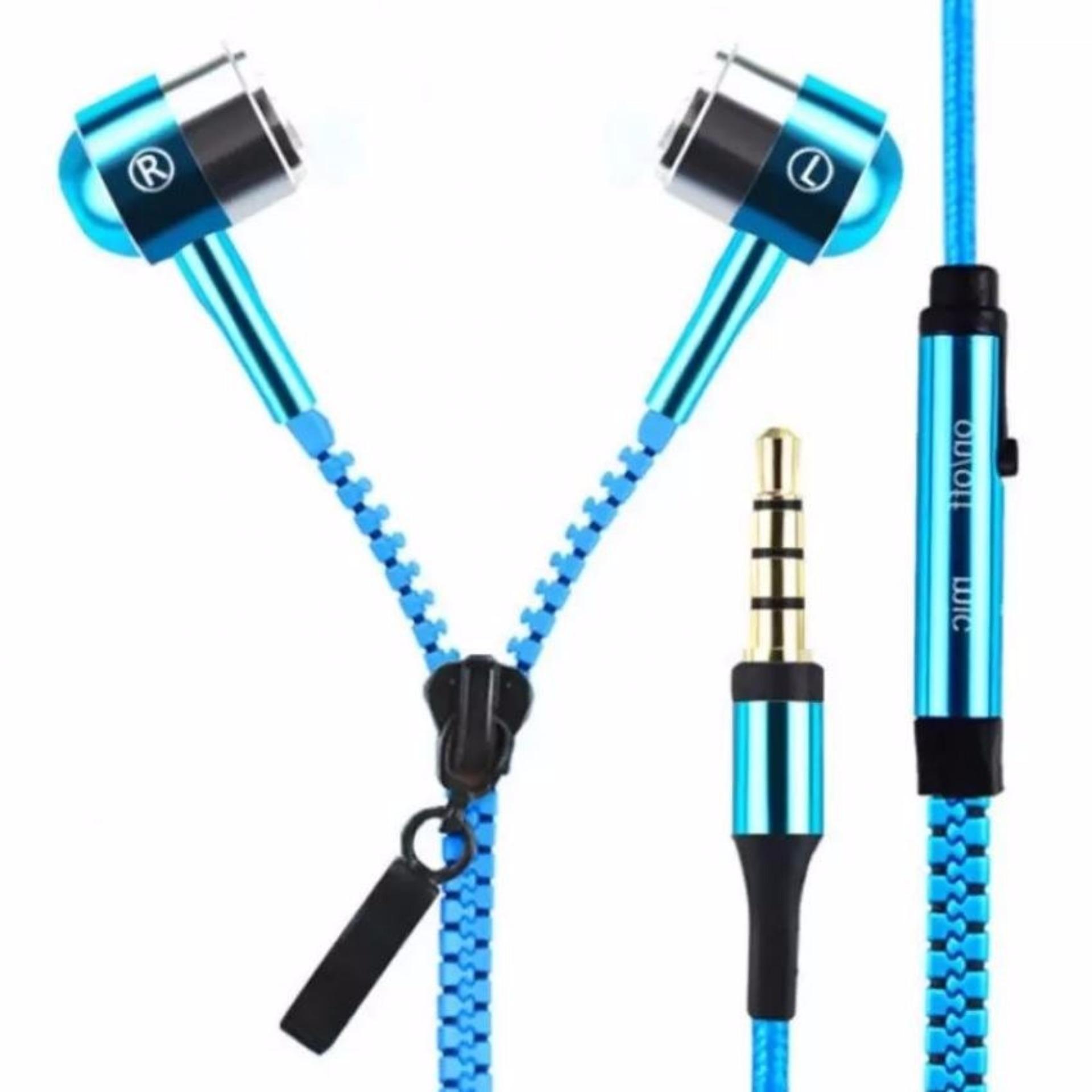 Zipper EarPhone หูฟังแบบรูดซิปพร้อมไมโครโฟน (สีชมพู)