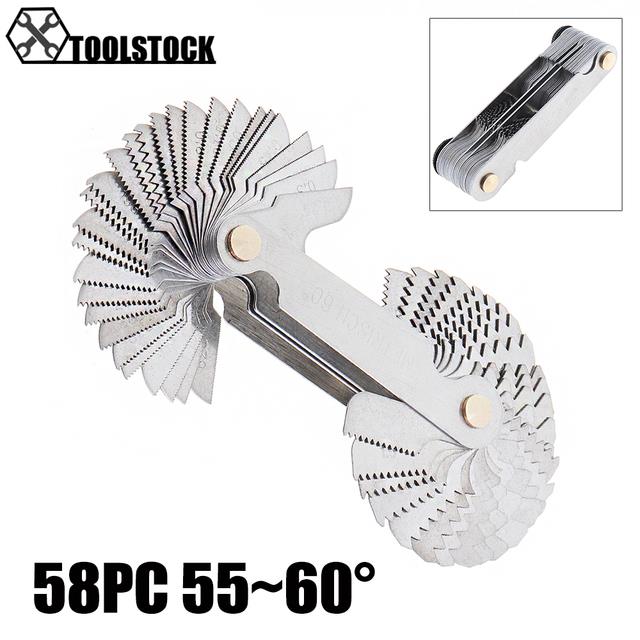 Degree Metric Screw Thread Pitch Gauge Blade Gage Pitch Folding