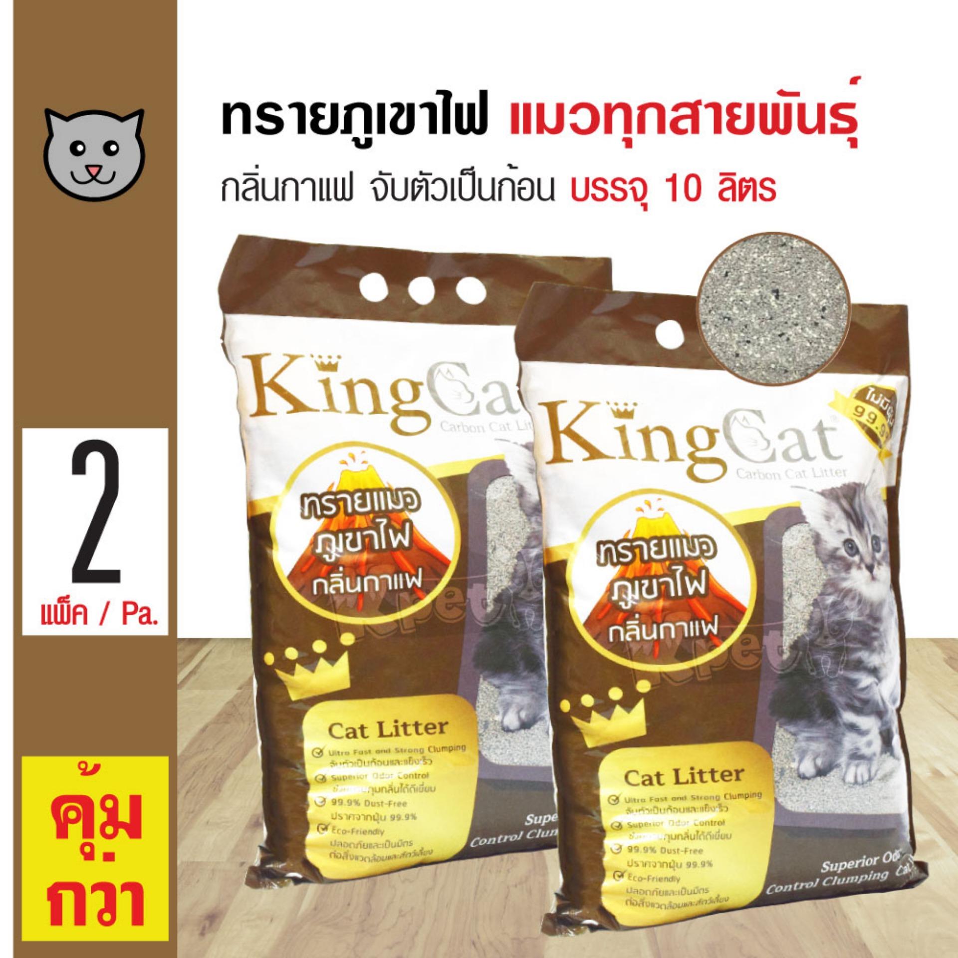 King Cat ทรายแมวภูเขาไฟ กลิ่นกาแฟ สูตรจับตัวเป็นก้อนง่าย ฝุ่นน้อย สำหรับแมวทุกวัย (10 ลิตร/ถุง) x 2 ถุง King Cat ทรายแมวภูเขาไฟ กลิ่นกาแฟ สูตรจับตัวเป็นก้อนง่าย ฝุ่นน้อย สำหรับแมวทุกวัย (10 ลิตร/ถุง) x 2 ถุง