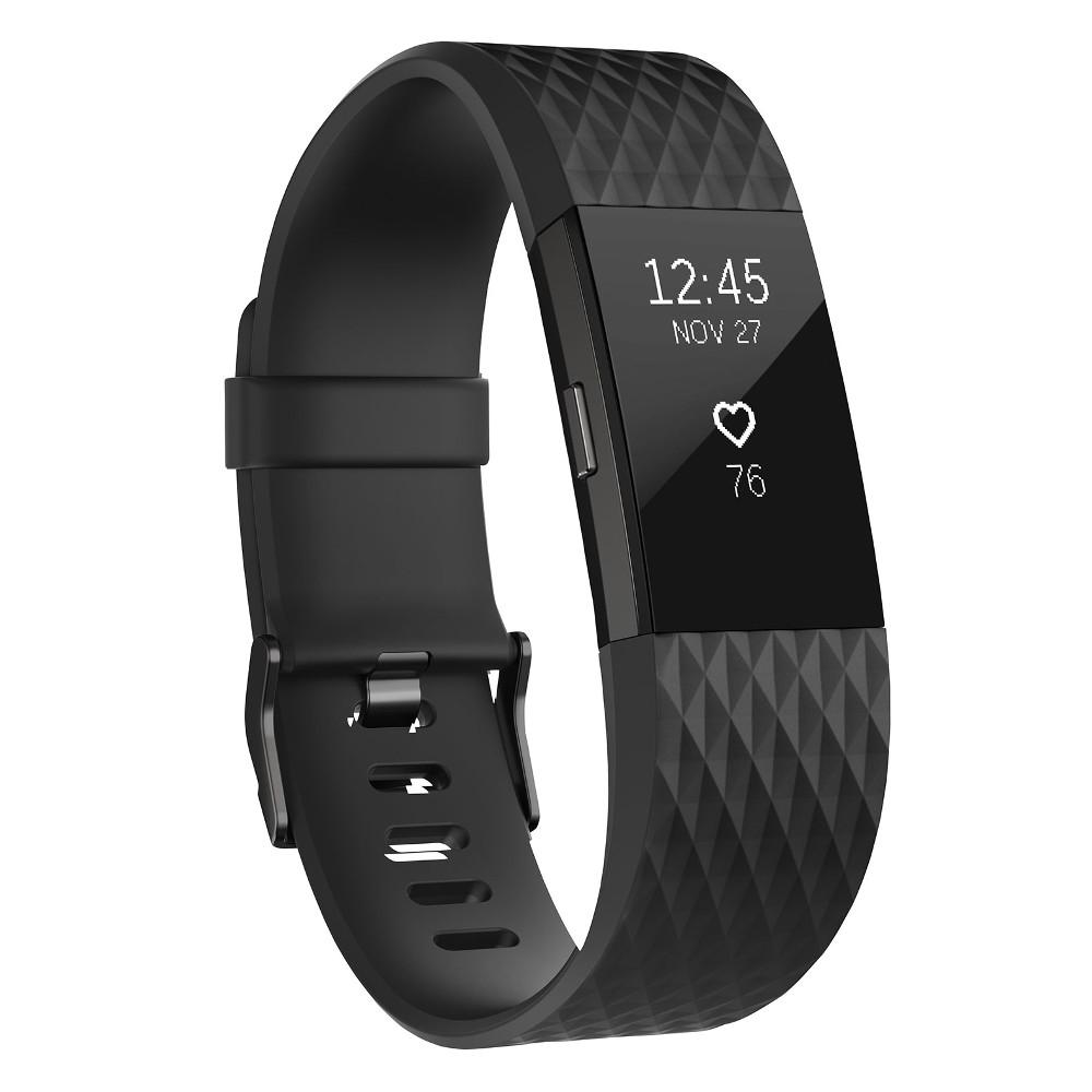 Fitbit Charge 2 สายรัดข้อมือฟิตเนส (Black Gunmetal - Large) - ประกันศูนย์ไทย 1 ปี
