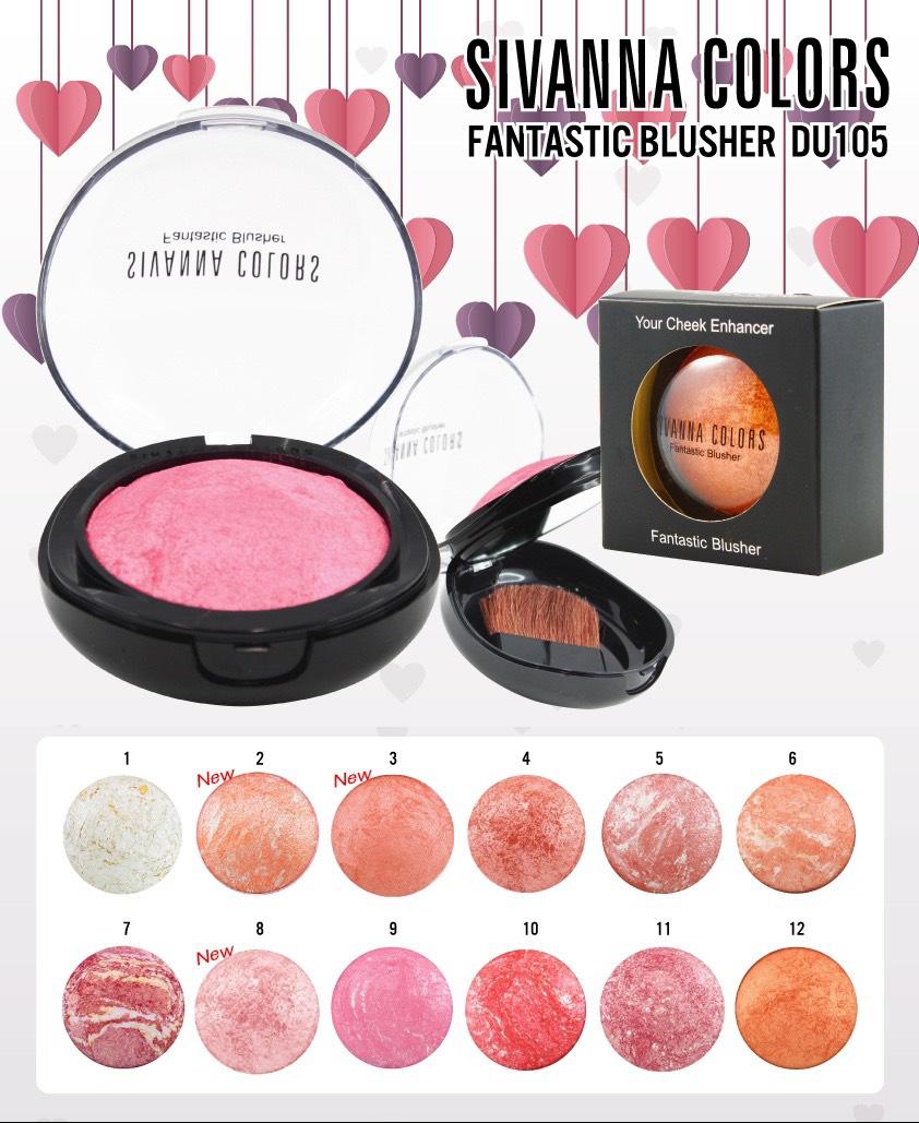 Sivanna Colors Fantastic Blusher Bake Blush DU105 8g (#No9) สิวันนา บลัชออน ชิมเมอร์ ชุดปัดแก้ม ซีเวียน่า ปัดแก้มสิวันนา เนื้อชิมเมอร์