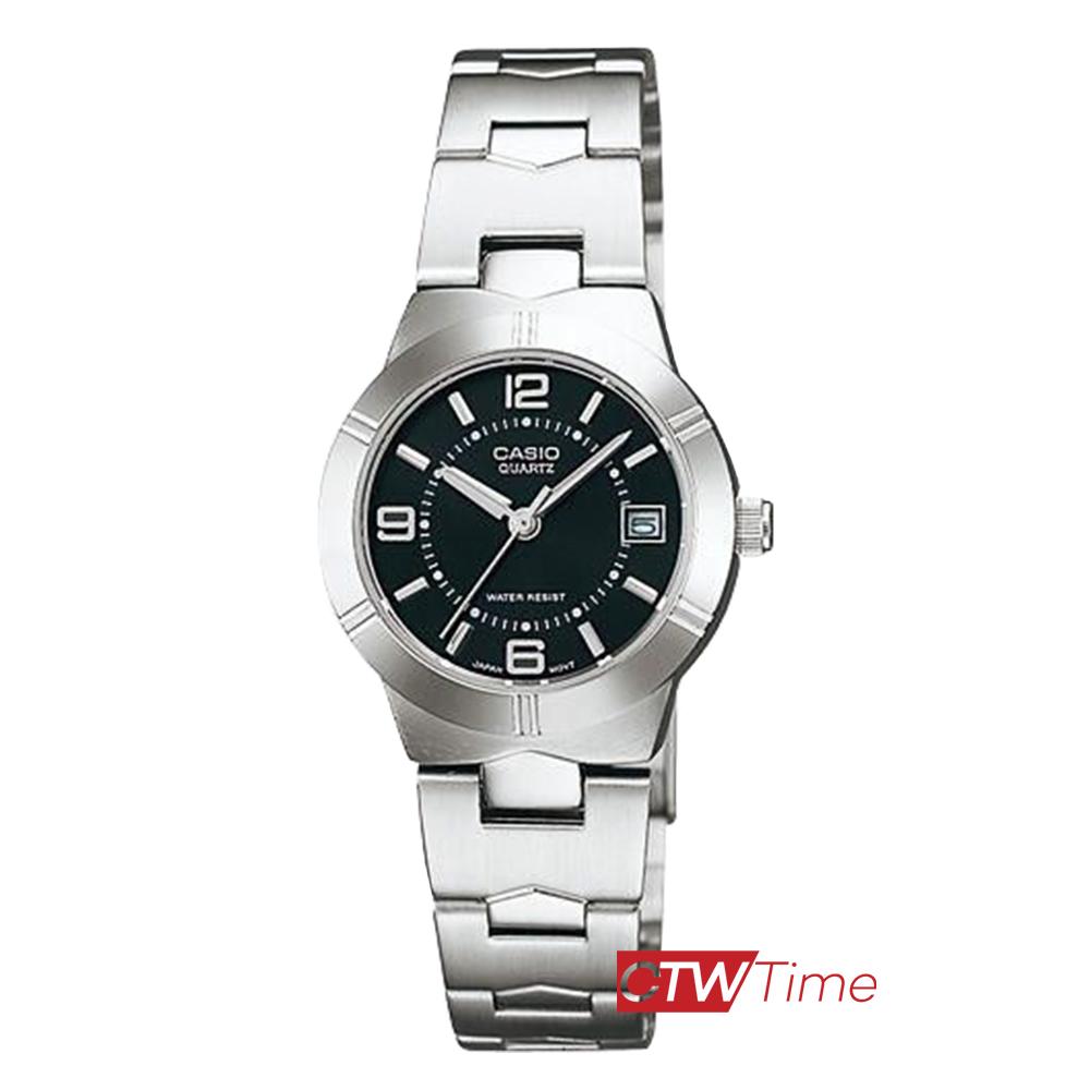 Casio Standard นาฬิกาข้อมือผู้หญิง สายสแตนเลส รุ่น LTP-1241D-4A2DF - Silver/Red