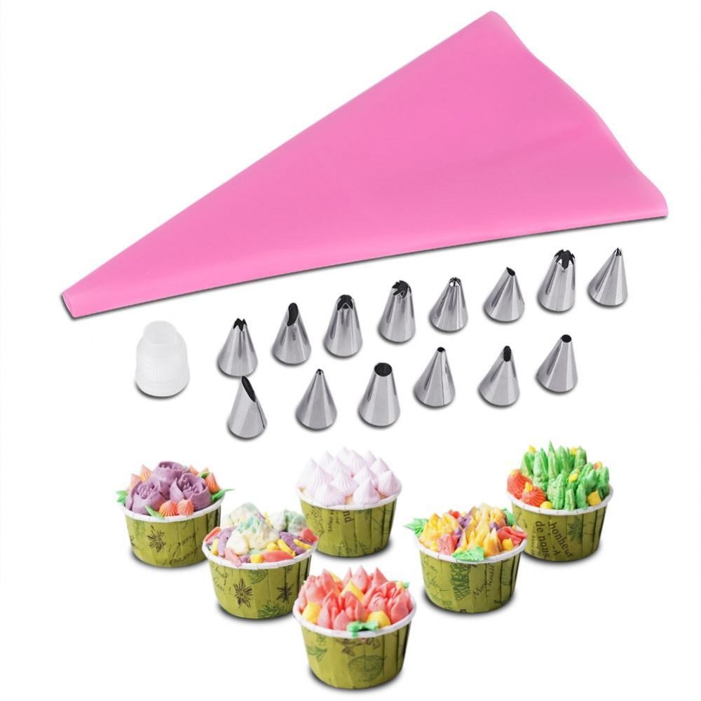 16 ชิ้นเค้กตกแต่งเคล็ดลับขนมปิ้งคัพเค้ก Sugarcraft และท่อ - นานาชาติ