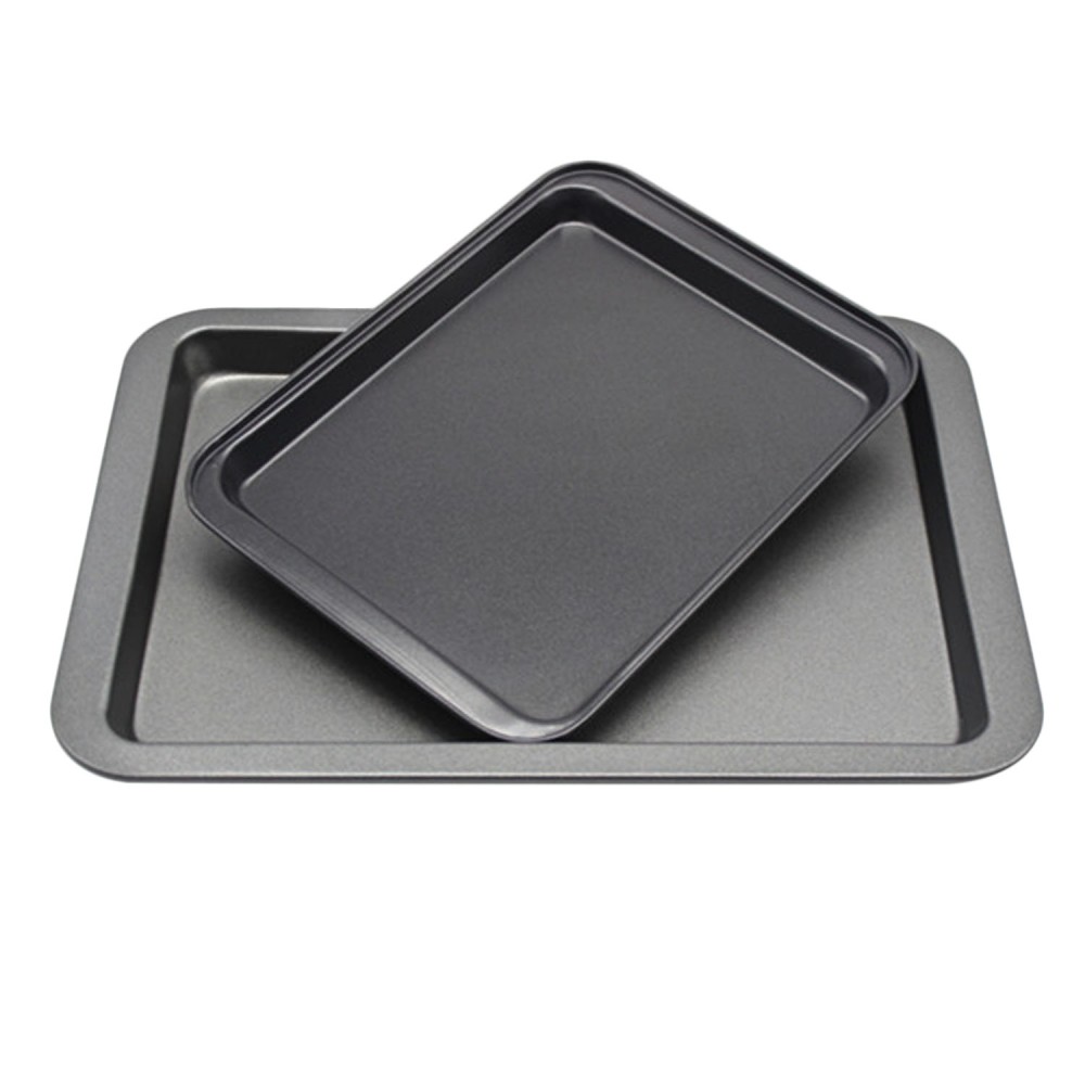 2 ชิ้นขนาดสี่เหลี่ยมผืนผ้าถาดอบขนม Non - Stick ที่คีบเฮลโลคิตตี้พิซซ่าเค้กถาด Bakeware - INTL