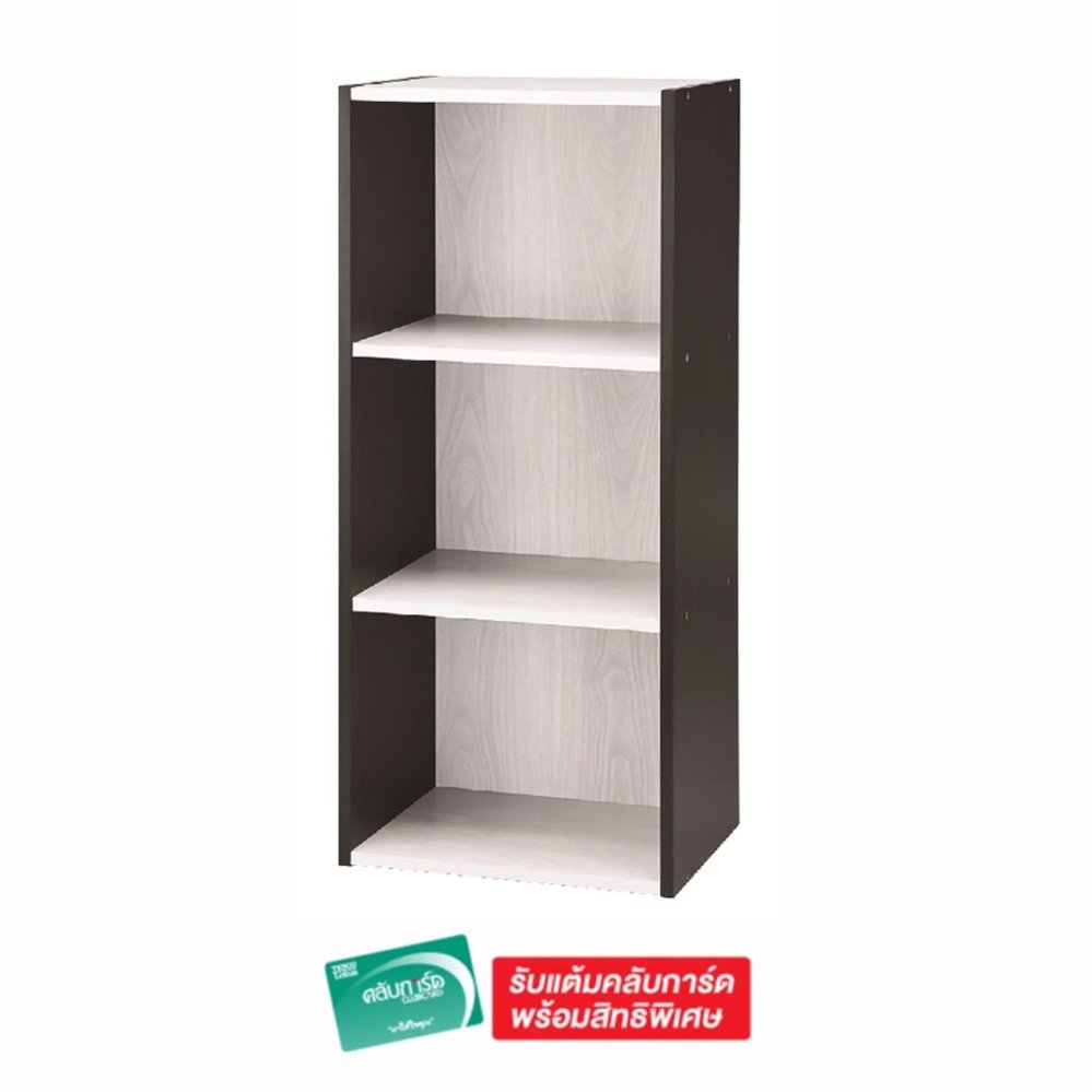 Tesco เทสโก้ ชั้นเอนกประสงค์ 3ช่อง สีขาวดำ ขนาด 40X30X90 Tesco เทสโก้ ชั้นเอนกประสงค์ 3ช่อง สีขาวดำ ขนาด 40X30X90