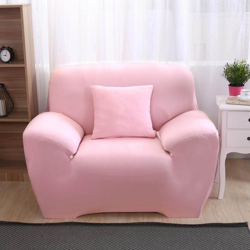 4-seater สีทึบ Spandex ปลอกโซฟา Universal Anti - SLIP โซฟาผ้าคลุมโซฟา (ความยาว 235-300 เซนติเมตร/92.5-118.1 '') - INTL