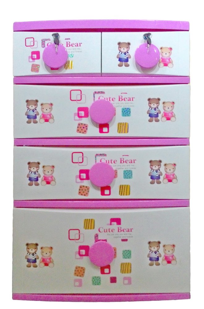 AAPSTONE ตู้ลิ้นชัก 4 ชั้น B56 หมีชมพู AAPSTONE ตู้ลิ้นชัก 4 ชั้น B56 หมีชมพู