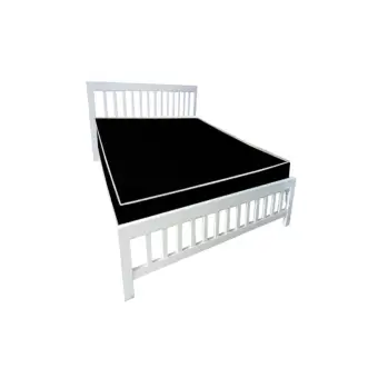 ADDHOME เตียงเหล็กกล่อง พร้อมที่นอนใยยางหุ้ม PVC ขนาด 3.5 ฟุต รุ่น PVCExtra-3.5(สีขาว)