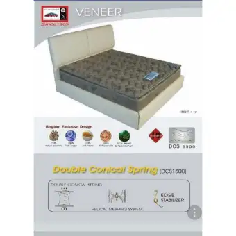 ADDHOME ที่นอน LUCKY (ระบบ DCS1500)เสริม Pillow Top 2 ด้าน ขนาด 3.5 ฟุต รุ่น Veneer-3.5 (สีน้ำตาล)