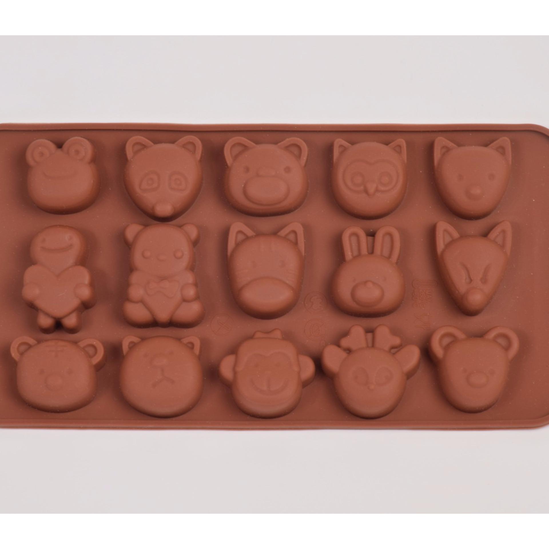 แม่พิมพ์ซิลิโคน การ์ตูนน่ารัก animal face พิมพ์วุ้น ทำน้ำแข็ง ทำ chocolate food grade