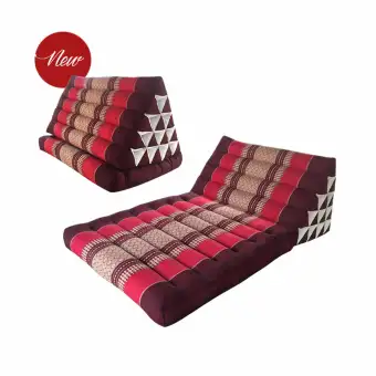 Asia OTOP ที่นอนนุ่น หมอนอิงพร้อมเบาะนอน 15 ช่อง 1 พับ สีแดง ขนาด 75x53x36 cm.