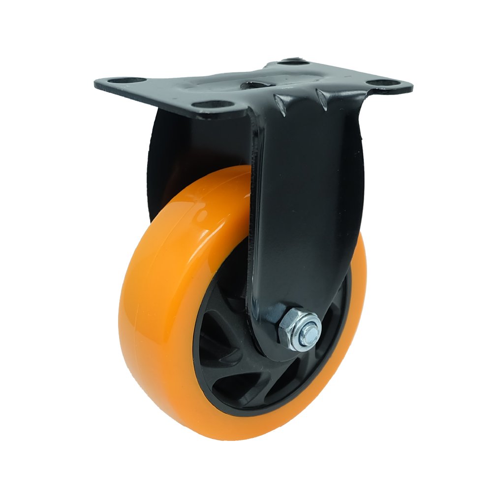 CVN ลูกล้อ PU ขนาด 3 นิ้ว ขาโครเมียมสีดำ แบบแป้นตาย ขนาด 94x65 มม (สีส้ม) / 1 ลูก CVN ลูกล้อ PU ขนาด 3 นิ้ว ขาโครเมียมสีดำ แบบแป้นตาย ขนาด 94x65 มม (สีส้ม) / 1 ลูก