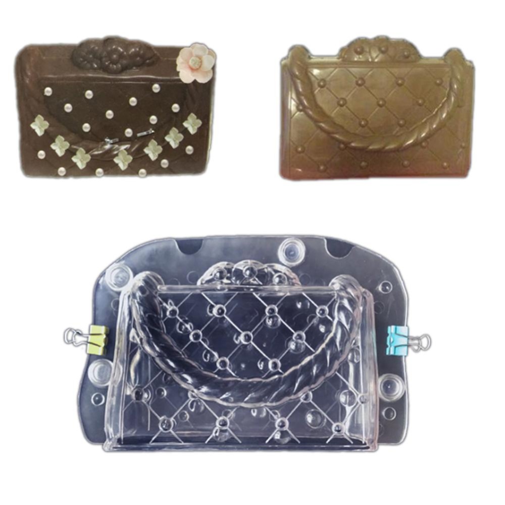 Fang Fang กระเป๋าถือช็อคโกแลตแม่พิมพ์ตกแต่งเค้กหัตถกรรมพรรคแม่พิมพ์ 3D ครัว DIY เบเกอรี่เครื่องมือ - สีสุ่ม - สนามบินนานาชาติ