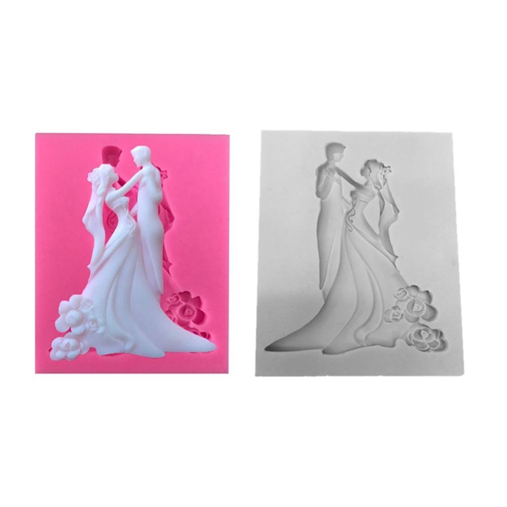 Fang Fang นำกลับมาใช้ใหม่ DIY งานแต่งงาน 3D ซิลิโคนเค้กช็อกโกแลต Mould แม่พิมพ์เบเกอรี่ - นานาชาติ