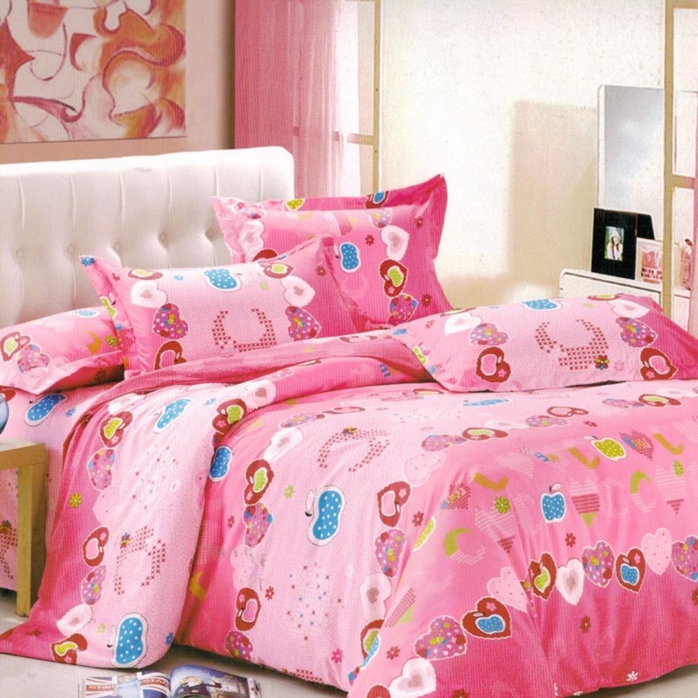 FD Premium ผ้านวม ผ้าห่ม (Blanket) 180X200 รุ่น BA179 ลายการ์ตูน (สี ชมพู/ขาว)