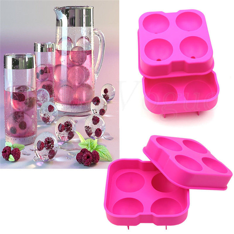 Freshyware ที่ทำน้ำแข็งก้อนกลม แม่พิมพ์ซิลิโคนทรงกลม ทำน้ำแข็งก้อนกลม ใส่เหล้ว วิสกี้ เบียร์ หรือ สร้างสรรค์เมนู สอดใส้ผลไม้ในน้ำแข็ง หรือ ทำวุ้น (คละสี) คุณภาพส่งออก