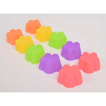 Freshyware แม่พิมพ์ซิลิโคน ถ้วยเดี่ยวไซส์กลาง ดอกซากุระ 100 ชิ้น คละสี