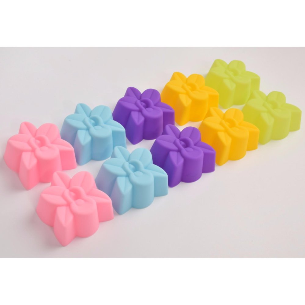 Freshyware แม่พิมพ์ซิลิโคน ถ้วยเดี่ยวไซส์กลาง ดอกกล้วยไม้ 10 ชิ้น คละสี