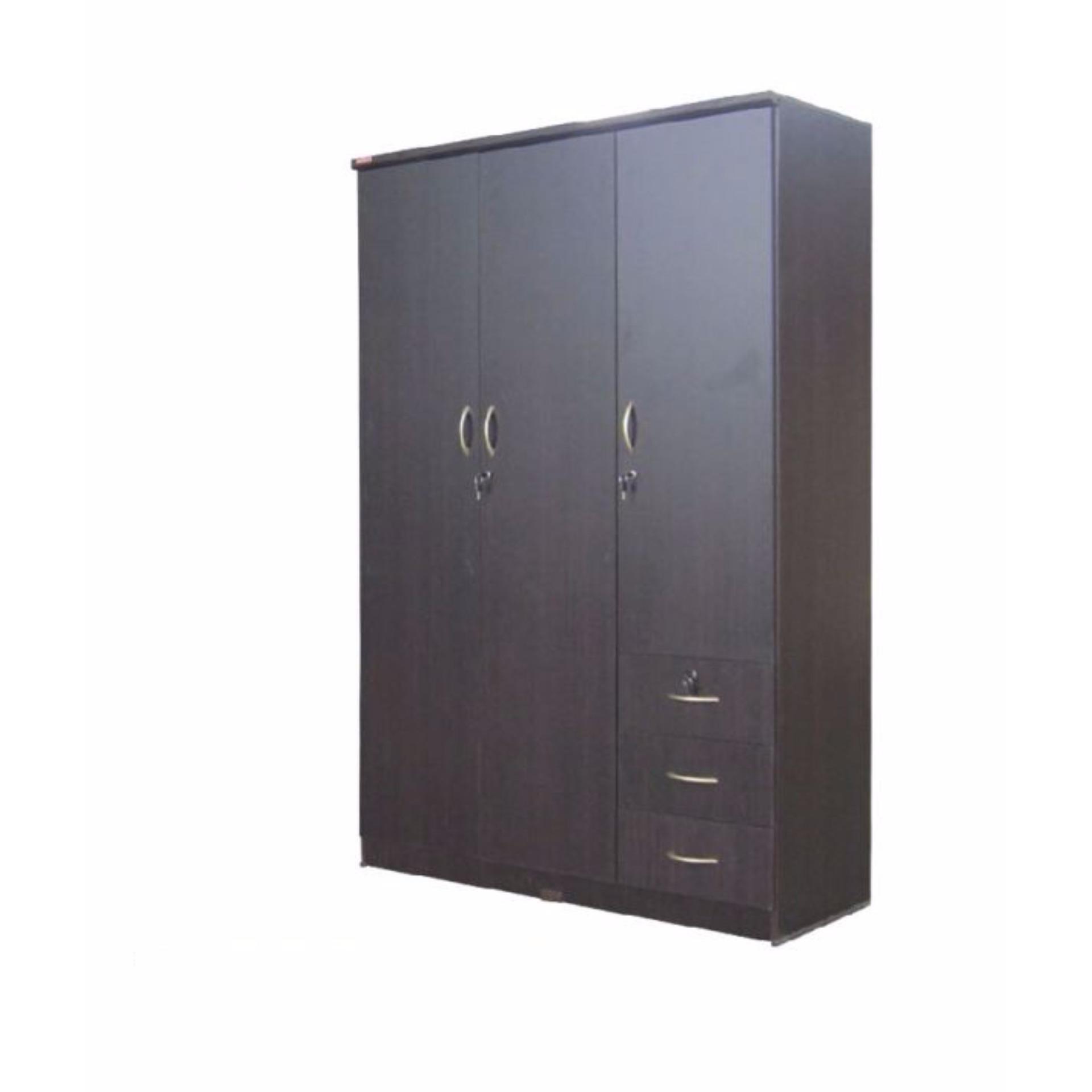 furnituredd ตู้เสื้อผ้า 3 บานทึบ รุ่น WR1202P ขนาด 120 cm ( สีโอ๊ค )