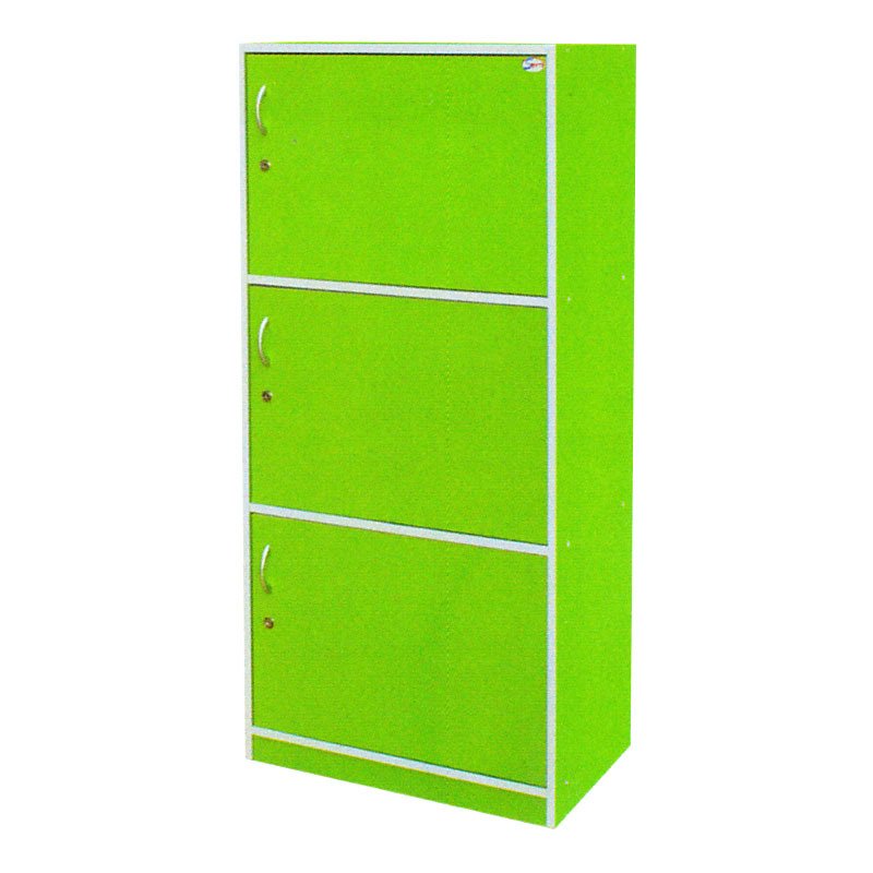 Gindex ชั้นวางของ 3 ชั้นทึบมีล๊อก ขนาด 60 cm (สีเขียว)