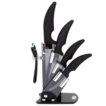 HÜLLR : HULHKKS-108* ชุดมีด Ceramic Blade Kitchen Knife Set With Acrylic Stand – 6 Piece HÜLLR : HULHKKS-108* ชุดมีด Ceramic Blade Kitchen Knife Set With Acrylic Stand - 6 Piece