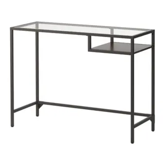 IKEA โต๊ะแล็บท็อป VITTSJÖ 100 x 36 ซม. (น้ำตาลดำ,แก้ว)